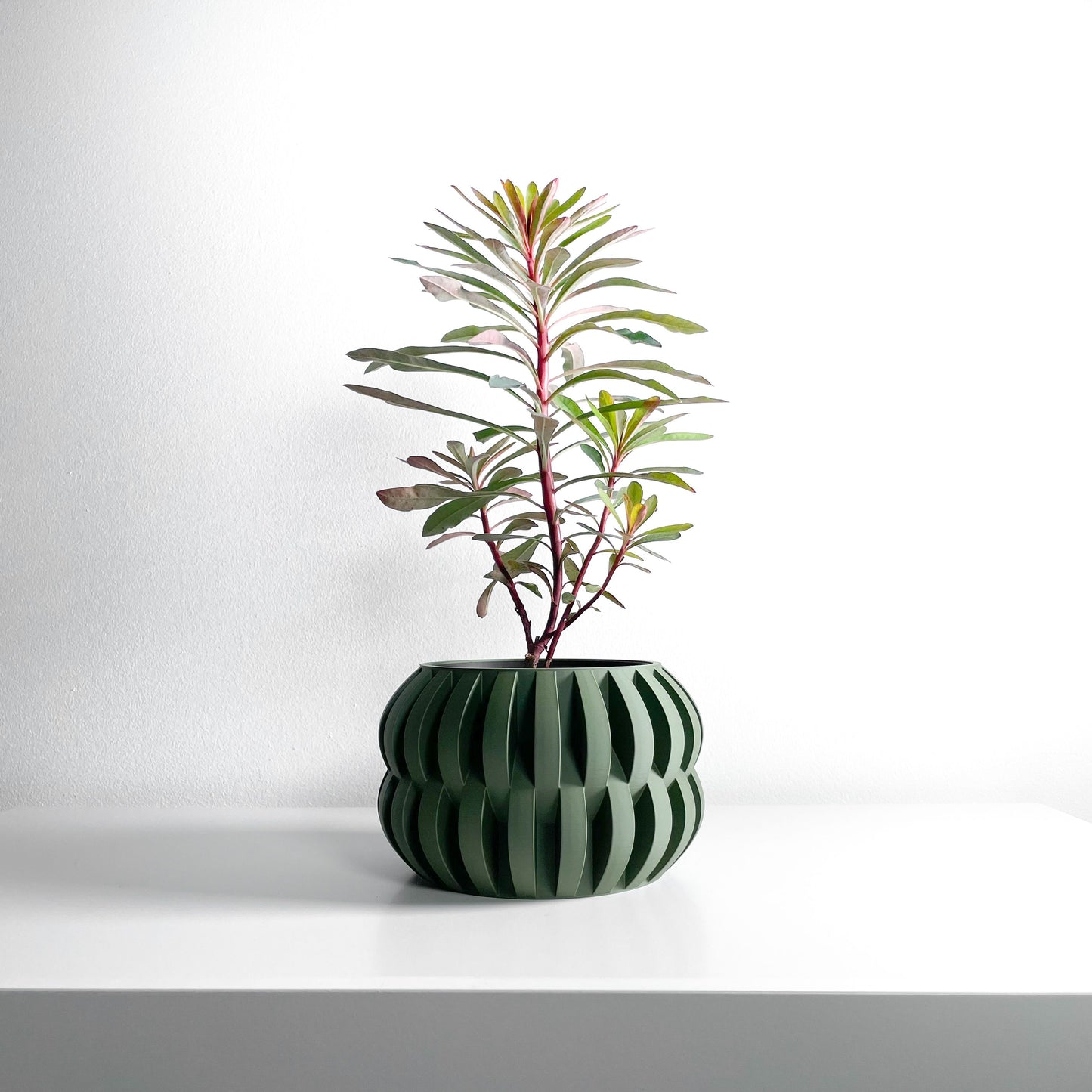 Decorative Planter Pot, Sculptural Indoor Plant Vessel, Desk Herb Organizer, Modern 3D Printed Bowl