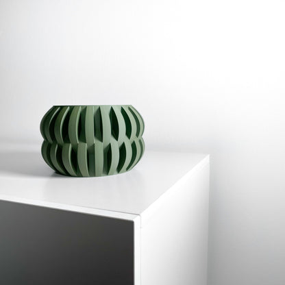 Decorative Planter Pot, Sculptural Indoor Plant Vessel, Desk Herb Organizer, Modern 3D Printed Bowl