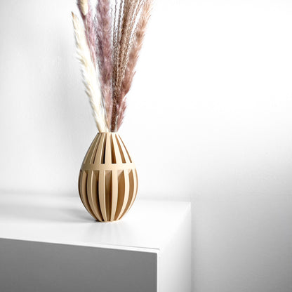 Modern Vase, Minimalist Sculptural Table Centerpiece, Decorative Planter Accent Matte-White