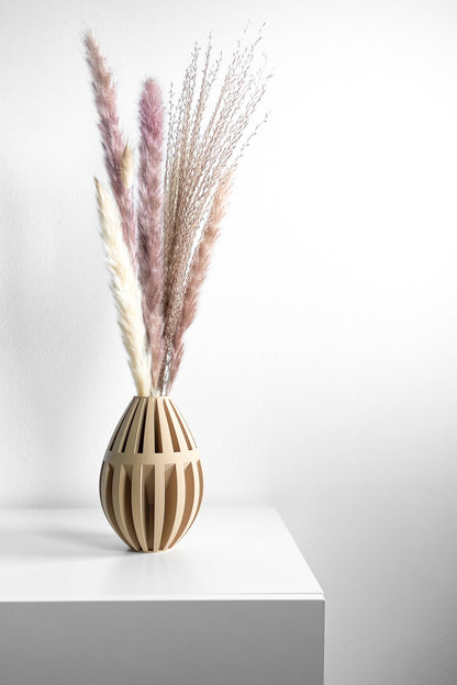 Modern Vase, Minimalist Sculptural Table Centerpiece, Decorative Planter Accent Matte-White