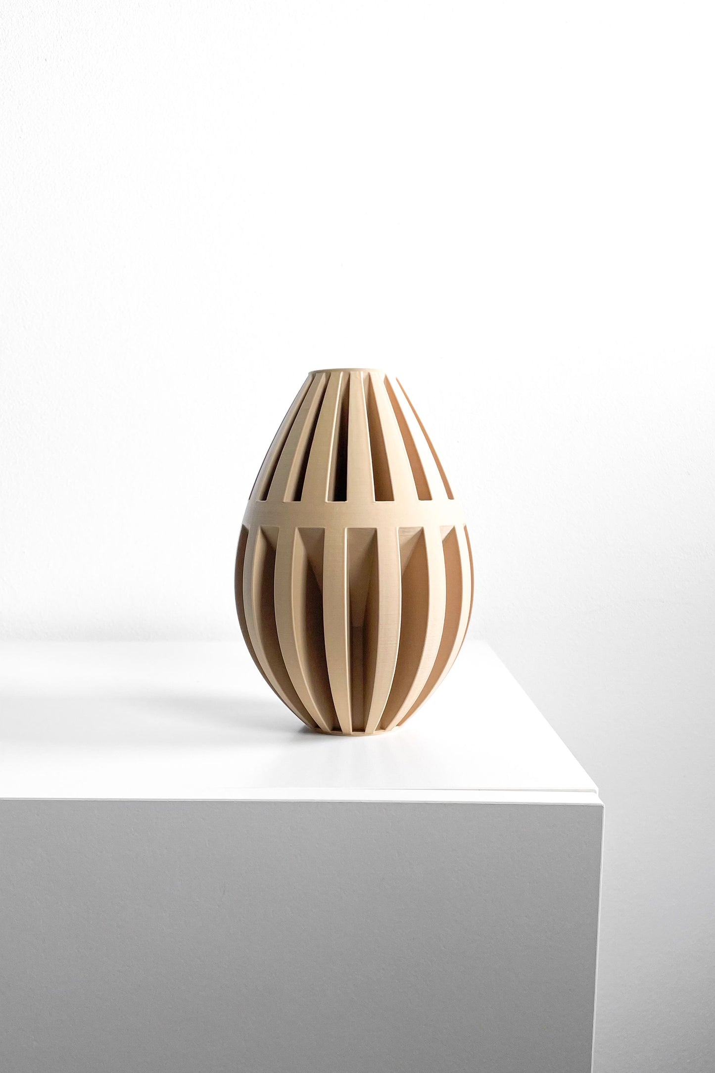 Modern Vase, Minimalist Sculptural Table Centerpiece, Decorative Planter Accent Matte-White