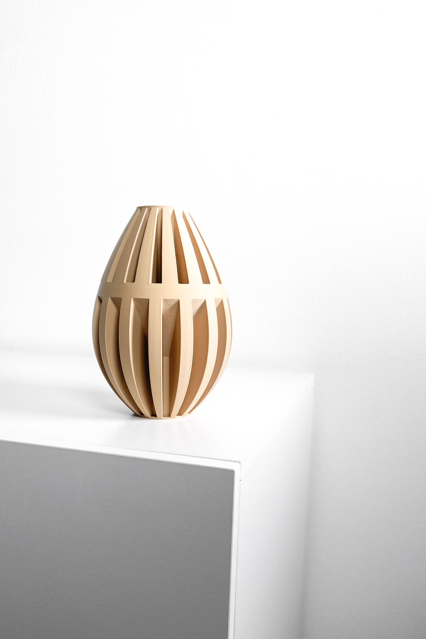 Modern Vase, Minimalist Sculptural Table Centerpiece, Decorative Planter Accent Matte-White