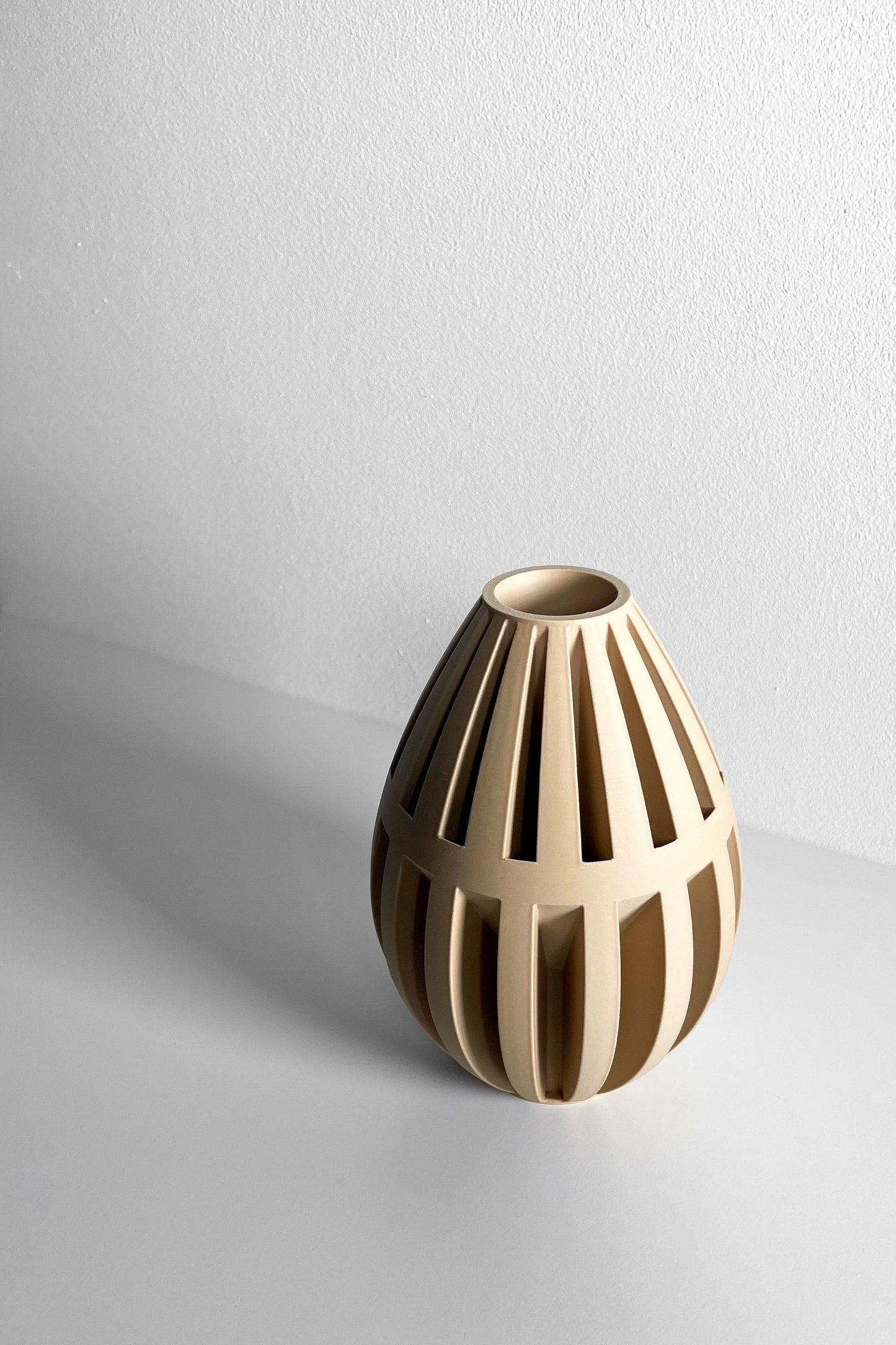 Modern Vase, Minimalist Sculptural Table Centerpiece, Decorative Planter Accent Matte-White