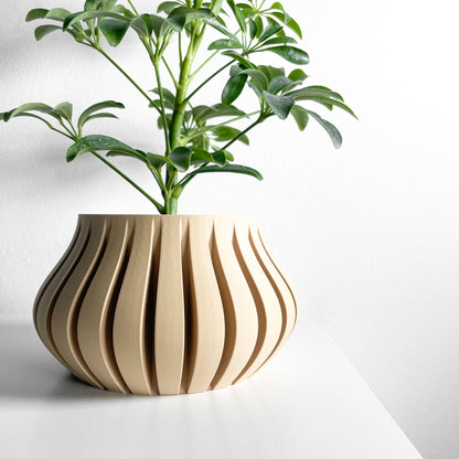 Planter Pot, Sculptural SucculentHolder, Indoor Desktop Organizer, TexturedMatte Accent