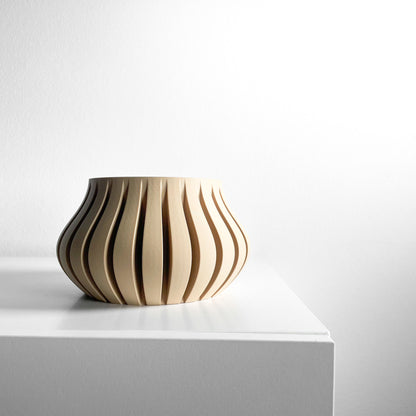 Planter Pot, Sculptural SucculentHolder, Indoor Desktop Organizer, TexturedMatte Accent