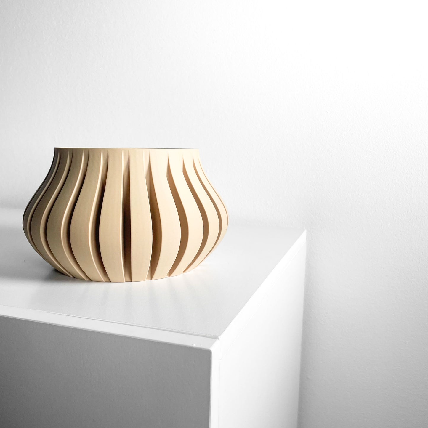 Planter Pot, Sculptural SucculentHolder, Indoor Desktop Organizer, TexturedMatte Accent