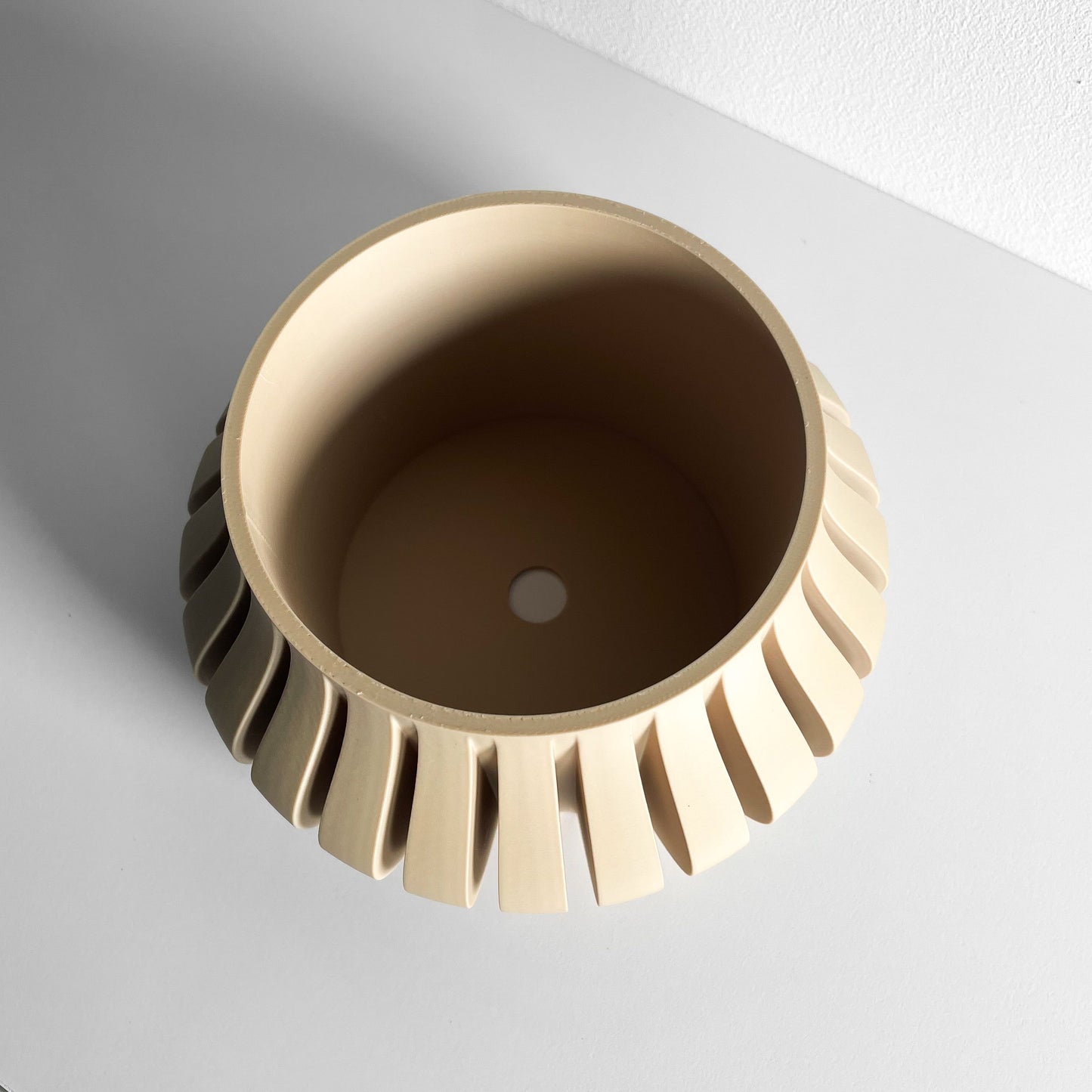 Planter Pot, Sculptural SucculentHolder, Indoor Desktop Organizer, TexturedMatte Accent