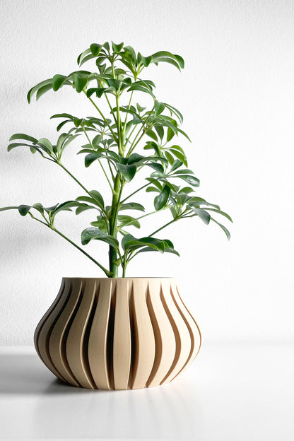 Planter Pot, Sculptural SucculentHolder, Indoor Desktop Organizer, TexturedMatte Accent