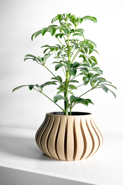 Planter Pot, Sculptural SucculentHolder, Indoor Desktop Organizer, TexturedMatte Accent