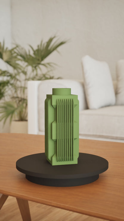 Sculptural Vase, Curved Ceramic Look Floral Holder Tabletop Display Contemporary