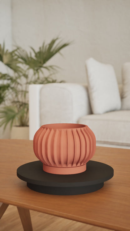 Planter Pot, Geometric Indoor Vessel, Succulent Holder, Minimalist Workspace Accent