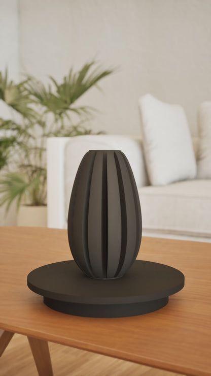 Unique Pampas Vase, Floral Display Holder, Tabletop Mantel Accent, Decorative Post Modern Vessel