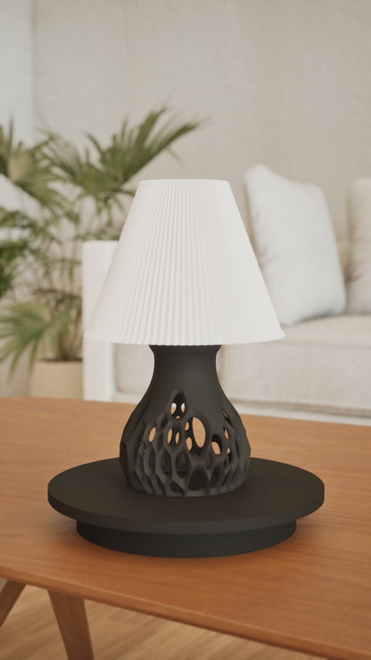 Table Lamp, Sculptural Atmospheric Nightstand Light, Gentle Ambient Bedroom Glow