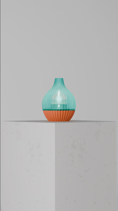 Original Teardrop Pendant Lamp, Unique Sculptural-Statement Ribbed Shade, Stylish Minimalist Ambient Suspension Light Dining