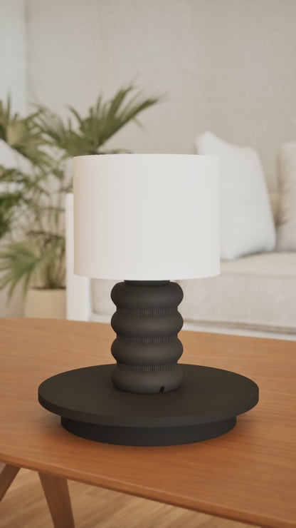 Table Lamp, Sculptural Ambient Lighting, Bedside Nightstand Accent, Japandi Minimalist