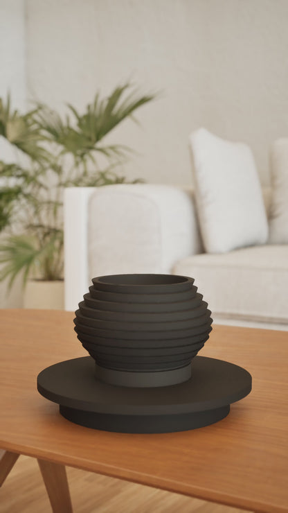 planter pot, sculptural architectural tabletop succulent desktop herb vessel, contemporary