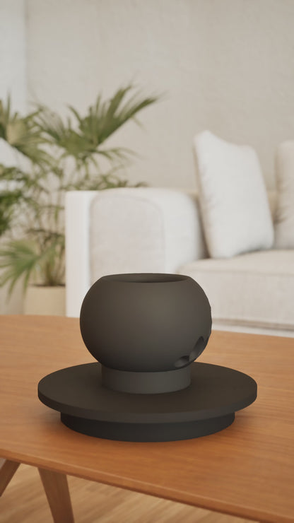 Planter Pot, Minimalist Contemporary Succulent, Indoor Desk Organizer, White Textured