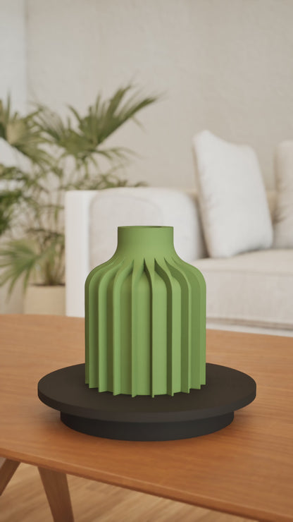 Contemporary Sculptural Vase, Curved Table Decor, Floral Desktop Planter, Gallery