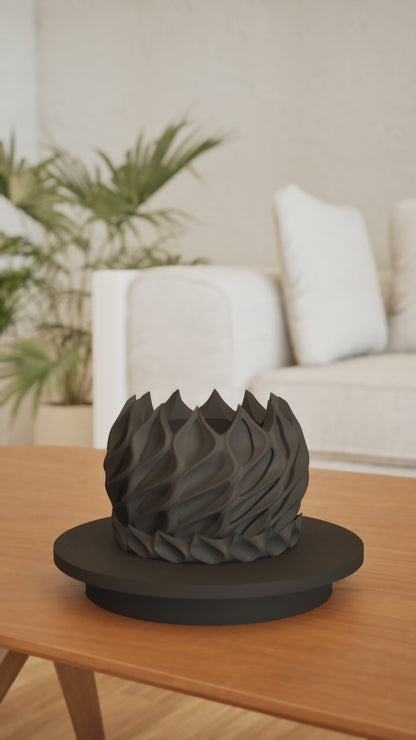 Planter Pot, Geometric Succulent Vessel, Architectural Desk Accent, Modern Minimal