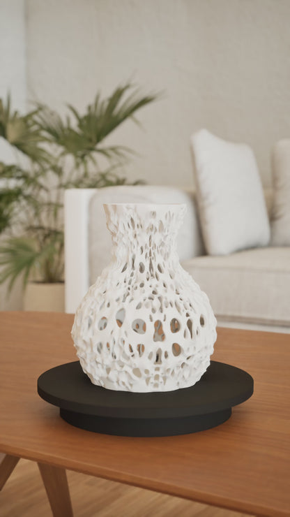 minimalist vase, sculptural tabletop centerpiece, elegant flower holder, contemporary decor