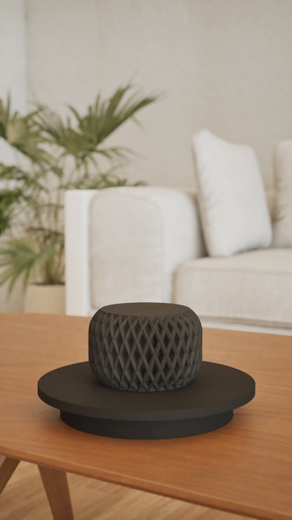 Lidded Container, Twist Lid Countertop Organizer, Minimalist Sculptural Vanity Multisize