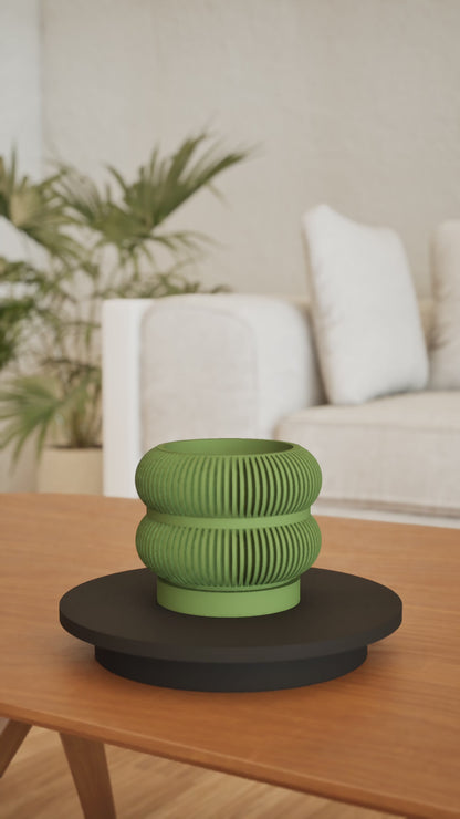 Planter Pot, Architectural Ribbed Design, Multipurpose Desktop Organizer, Succulent Container