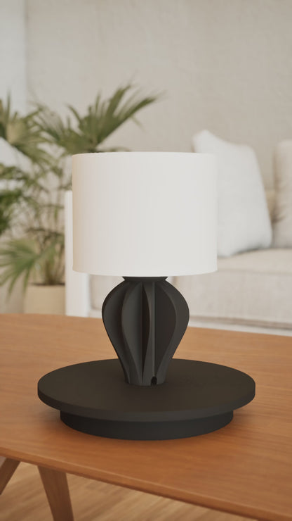 Sculptural Contemporary Table Lamp, Minimalist Bedside Desk Light, Nightstand Ambient Lighting, Energy Efficient