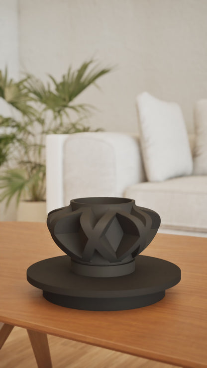 Planter Pot, Contemporary Geometric Succulent Vessel, Desk Herb Container, Minimalist