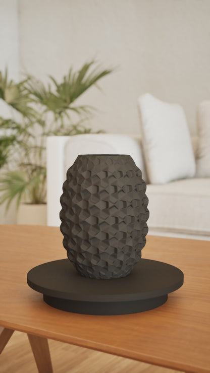 Pineapple Vase, Pebble-Inspired Tabletop Vessel, Dried Flowers Holder, Workspace Organizer