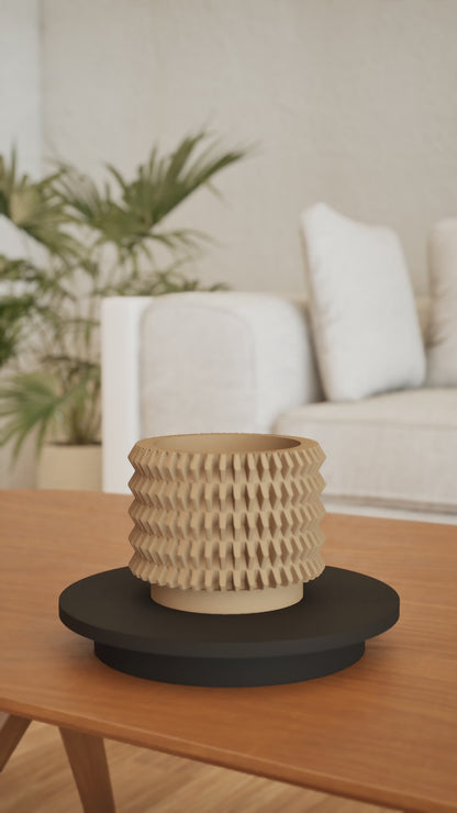 Creative Planter Pot, Modern Indoor Plant Vessel, Cactus Workspace Organizer, 3d Printed, Drainage Holes