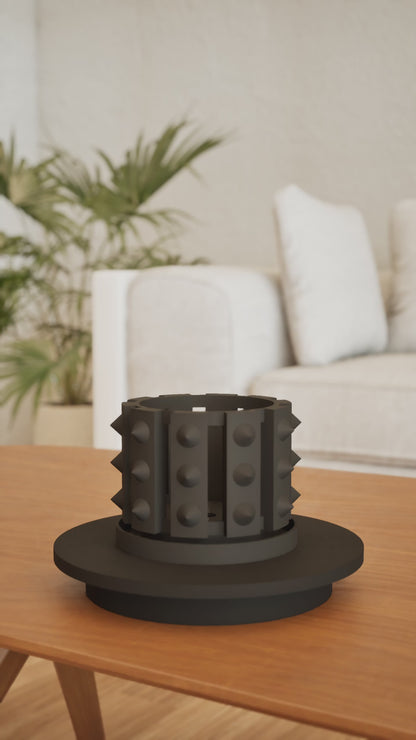 Decorative Orchid Pot, Root View Sculptural Planter, Minimalist Tray, Indoor Breathable Black Greenery Box