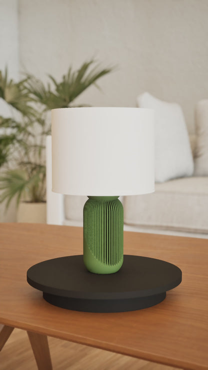 Geometric Table Lamp, Artistic Bedside Nightstand, Ambient Space piece, Minimalist, Art Deco, Japandi Style