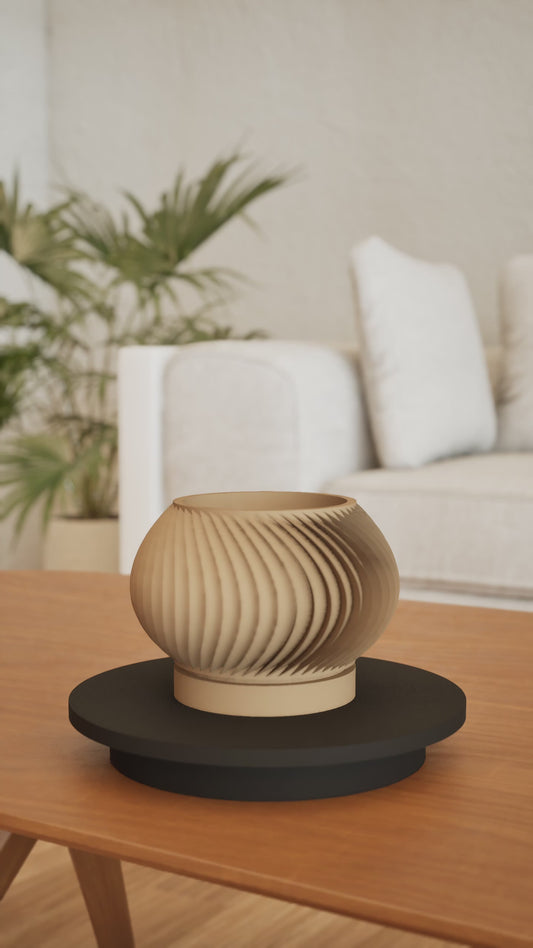 Art Deco Planter Pot, Sculptural Geometric Indoor Succulent Holder, Minimalist Bold Room Accent