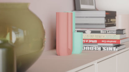 Decorative Vase, Architectural Art Deco Letter Holder, Minimalist Centerpiece, Matte