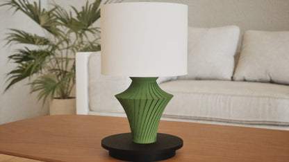 Modern Table Lamp, NeutralWhite Bedside ReadingLight, Sculptural Ambient Accents