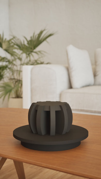 Retro Plant Stand, Sculptural Pedestal, Mid-Century Planter Display, 3D Printed, Floor or Desk