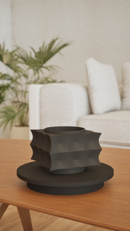 Planter Pot, Geometric Succulent Holder, Desktop Herb Vessel, Contemporary Display