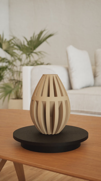 Modern Vase, Minimalist Sculptural Table Centerpiece, Decorative Planter Accent Matte-White