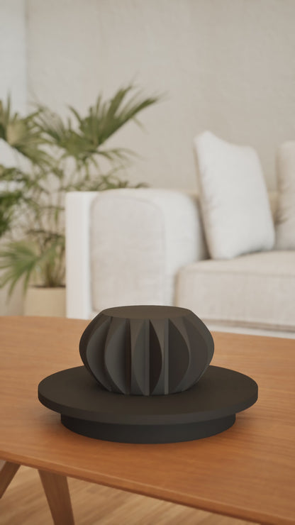 lidded storage jar, twist lid organizer, countertop vanity container, minimalist