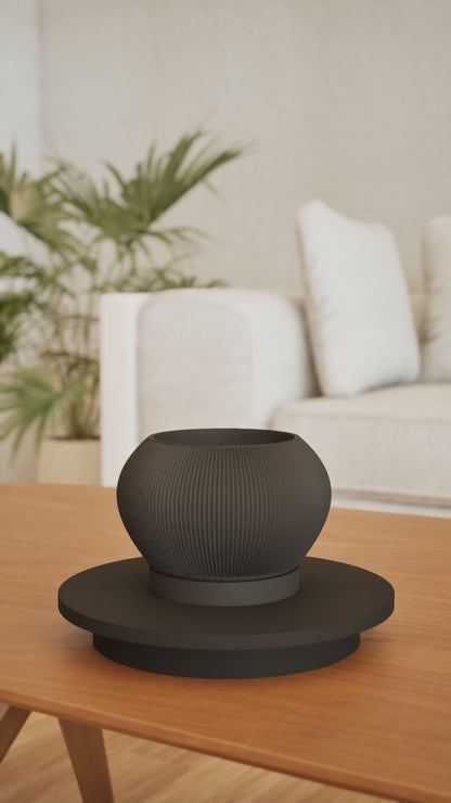 planter pot, sculptural indoor container, greenery holder, elegant desktop organizer