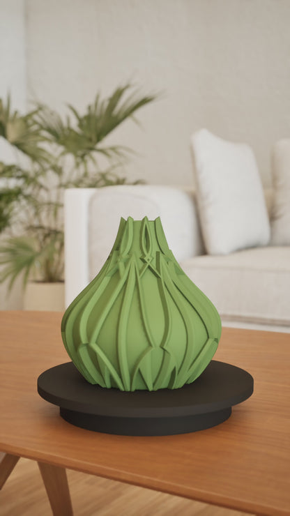 Vase Wave Form, Contemporary Tabletop Decorative, Dynamic Ocean Floral Vessel, Fluid Motion Ripple Design