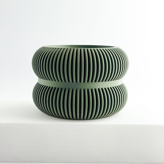 Planter Pot, Architectural Ribbed Design, Multipurpose Desktop Organizer, Succulent Container