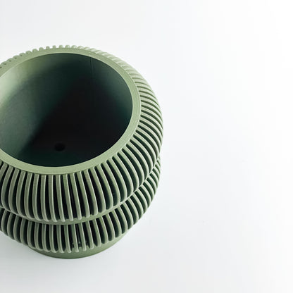 Planter Pot, Architectural Ribbed Design, Multipurpose Desktop Organizer, Succulent Container