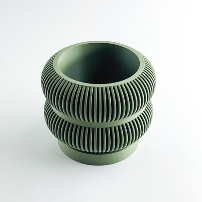 Planter Pot, Architectural Ribbed Design, Multipurpose Desktop Organizer, Succulent Container