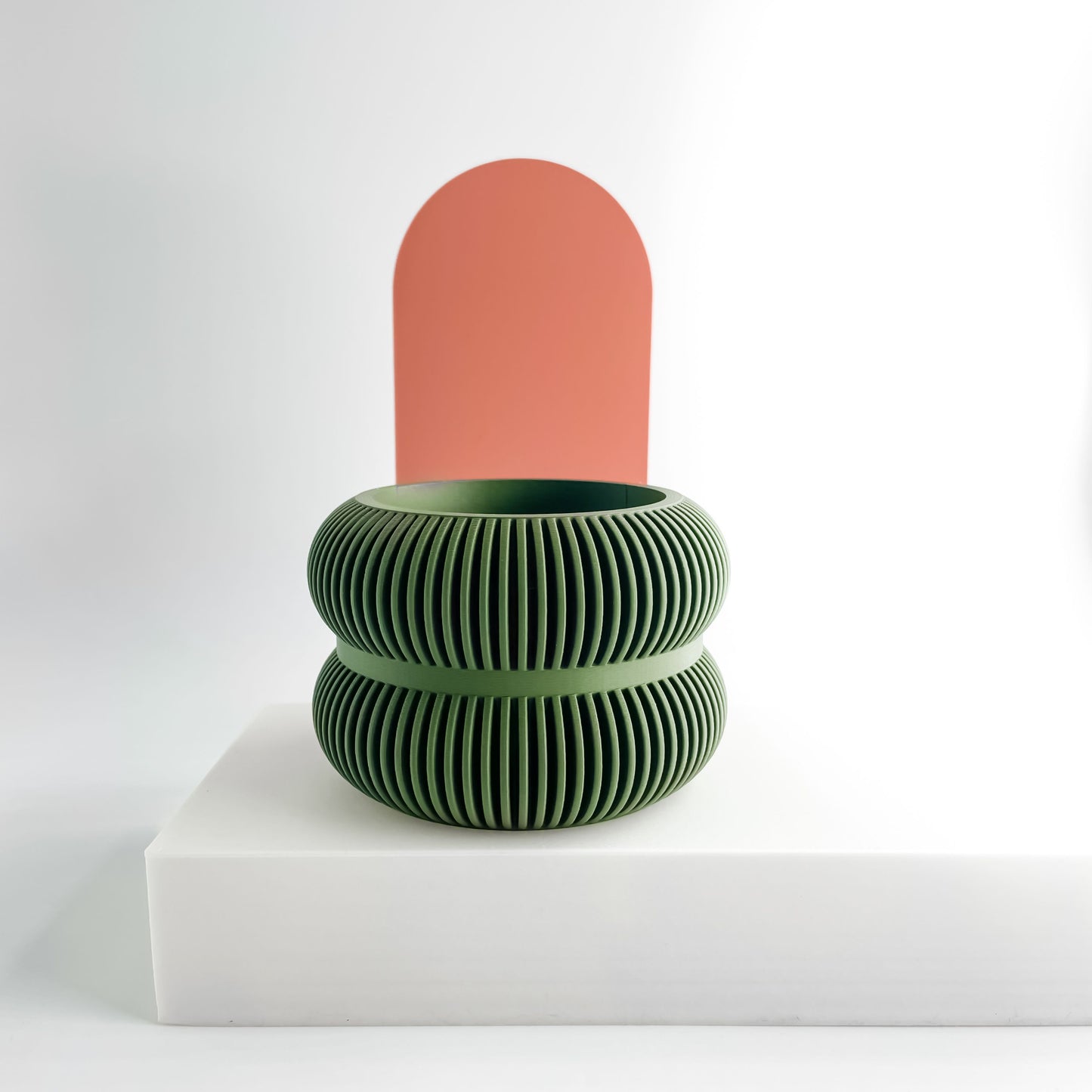 Planter Pot, Architectural Ribbed Design, Multipurpose Desktop Organizer, Succulent Container