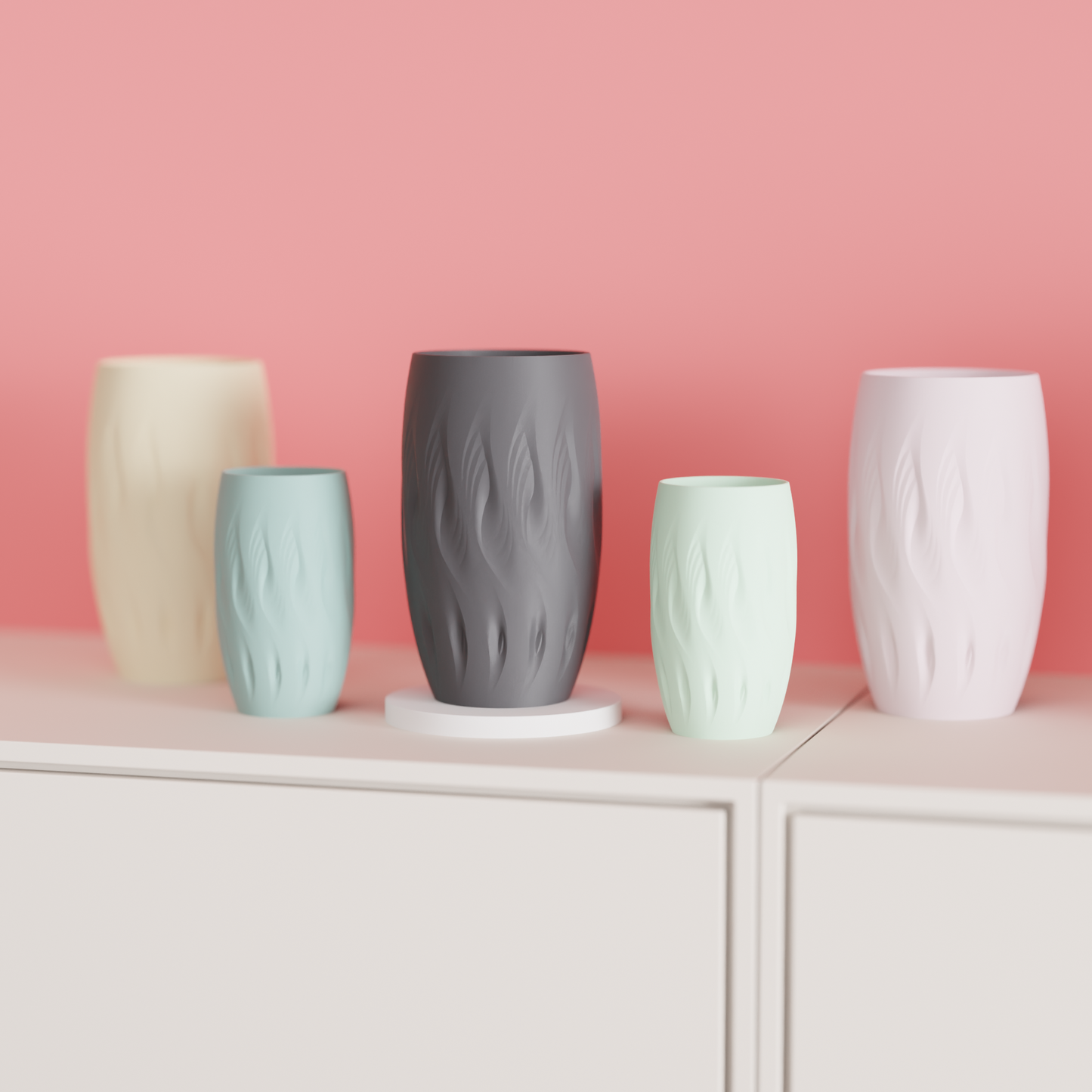 Flame TwistOriginal  Decorative Vase, Stylish Minimalist Spiral Tabletop Flower Holder, Contemporary-Textured Art Deco Accent