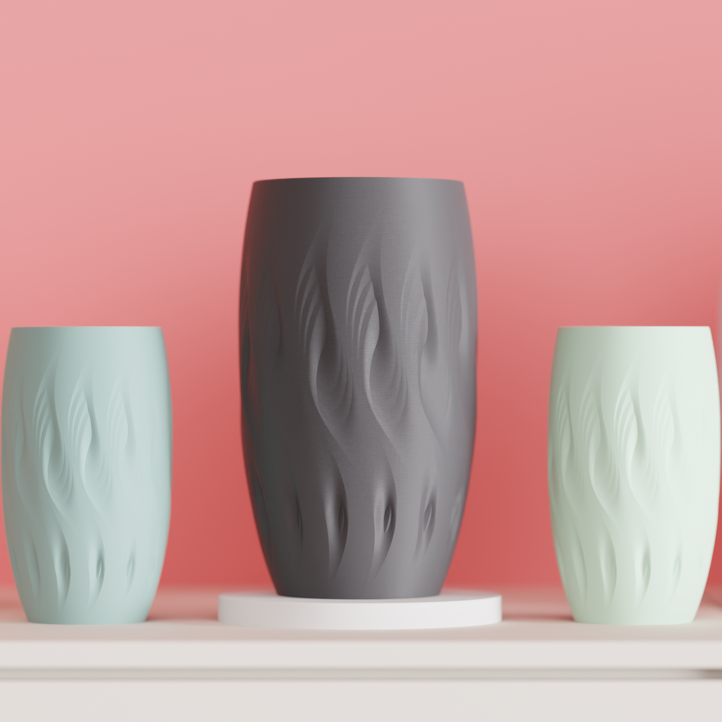 Flame TwistOriginal  Decorative Vase, Stylish Minimalist Spiral Tabletop Flower Holder, Contemporary-Textured Art Deco Accent