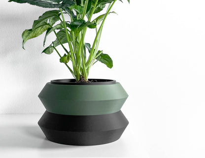 Planter Pot, Architectural Two-Color Matte-Finish, Scandinavian Minimalist Desk Organizer