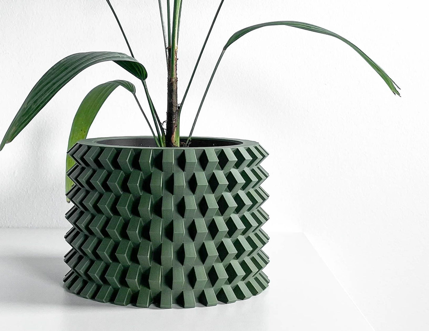 Bold Planter Pot, Architectural Desk Succulent Holder, Herb Eco Conscious Container, Geometric Design