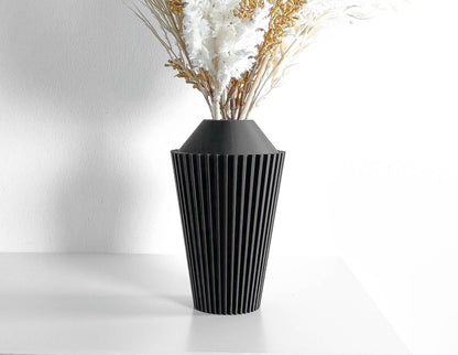 Tabletop Vase, Contemporary Ceramic Look Flower Holder, Sculptural Modern Display
